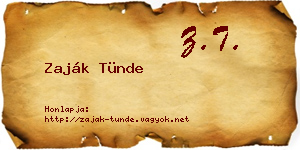 Zaják Tünde névjegykártya